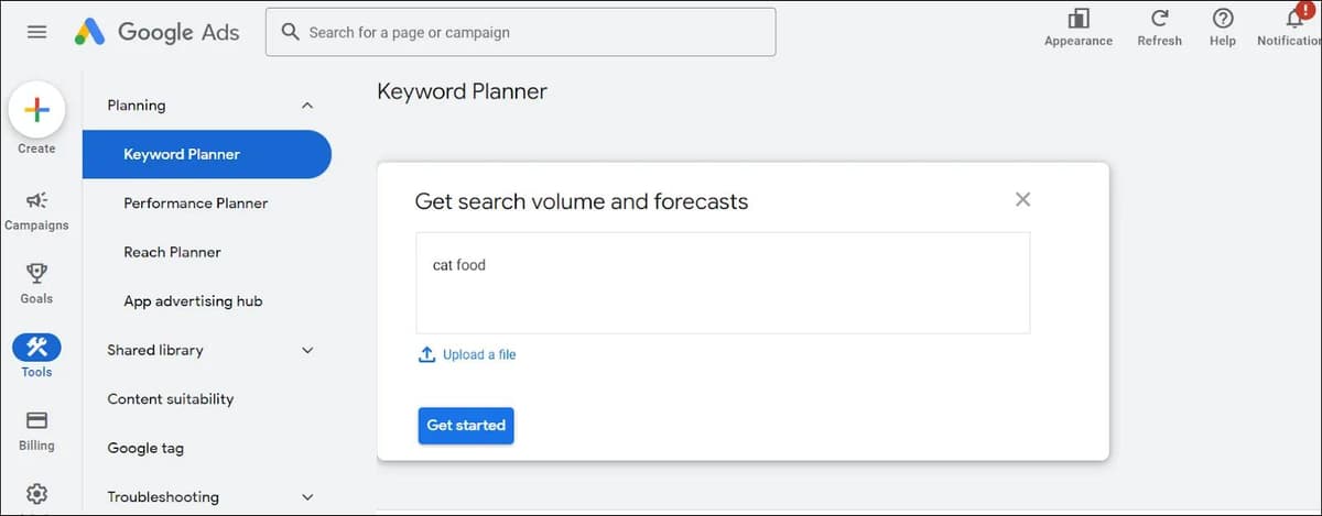 Google Keyword Planner